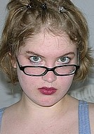 Nude Nerd Girl With Glasses Spreading